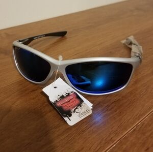 Element Eight Performance Gray Black Sunglasses UV400 Wraparound Blue Ti…